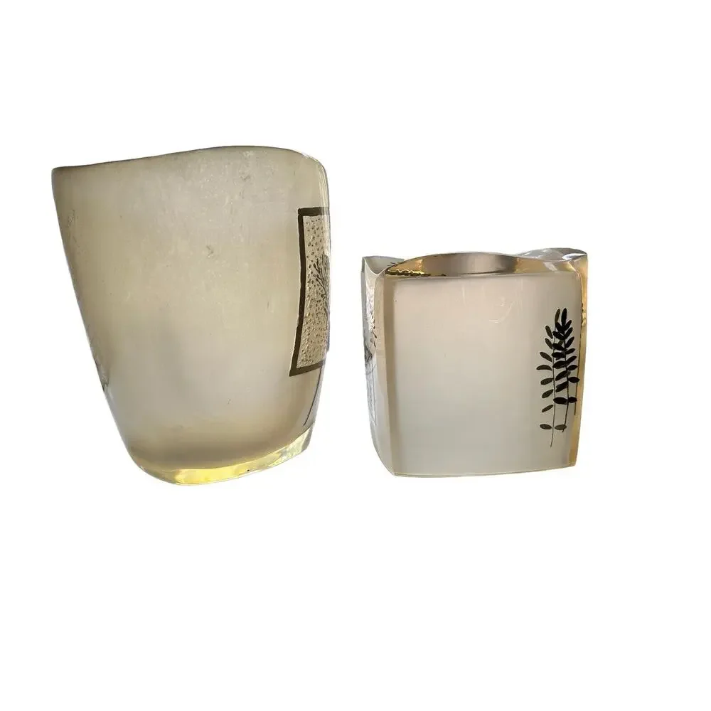 Croscill Opaque Inlaid Floral Rainier Wastebasket Tissue Holder Set